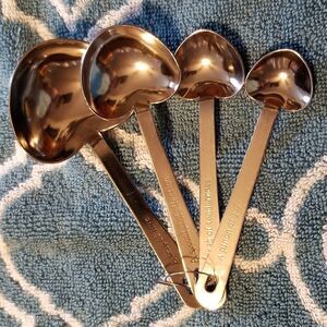 Vintage heart shaped measuring spoons stainless